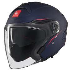 CASQUE JET MT SV S COSMO A7 DOUBLE ECRANS BLEU MAT    XS (ECE 22.06)