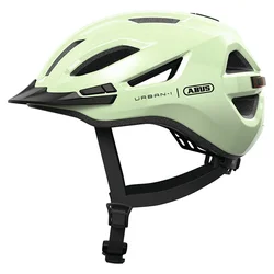 CASQUE VELO ADULTE ABUS URBAN-I 4.0 VERT PISTACHE TAILLE L (57-61cm) REGLAGE MOLETTE / ECLAIRAGE ARRIERE USB
