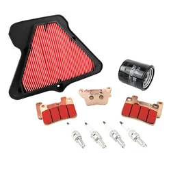 KIT ENTRETIEN MOTO ADAPTABLE KAWASAKI 1000 ZX-10R NINJA 2011>2015 / ZX-10R NINJA ABS 2012> PLAQUETTE METAL FRITTE (PACK 9 PIECES) -SELECTION P2R PREMIUM