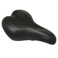 SADDLE- NEWTON FOR URBAN BIKE GRAY LINE "FOR LADY" GEL+SPRINGS - BLACK 265x184mm -STEEL RAIL - BLACK