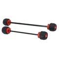 WHEEL AXLE PROTECTION PADS - ALUMINIUM FOR HONDA 750 X-ADV RED  (FRONT+REAR)  -AVOC-
