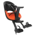 PORTE BEBE/SIEGE ENFANT AVANT PRODIGEE ICON A FIXER SUR CADRE NOIR COUSSIN ORANGE AVEC SERRURE (JUSQU'A 15 Kg MAX) (HOMOLOGUE CE EN 14344)