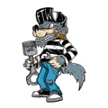 AUTOCOLLANT/STICKER LETHAL THREAT MINI FTW WOLF (60x80mm)