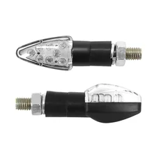 TURN SIGNAL (UNIVERSAL) REPLAY MICRO "ARROW" TRANSPARENT/BLACK 8 LEDS ORANGE-CEE APPROVED- (PAIR) (L 55mm / H 20mm / Wd 23mm)