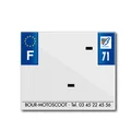 BANDE PLAQUE MOTO 170x145 POUR PVC AVEC RAISON SOCIALE DEP. 71/EURO (VENDU A L'UNITE)