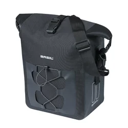 SINGLE BAG FOR BICYCLE-REAR- BASIL NAVIGATOR TOURING - WATERPRROF 12-15Lt  HOOKS ON SYSTEM ON CARRIER (32x15x25.5cm) With handle and shoulder strap.