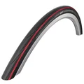 TYRE FOR ROAD BIKE 700 X 25 SCHWALBE LUGANO 2 BLACK/ RED STRIPE -RIGID(25-622)