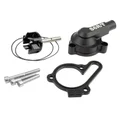 CARTER/COUVERCLE ET POMPE A EAU 50 A BOITE STAGE 6 POUR DERBI 50 SENDA 2006> EURO 3, 4 ALU CNC NOIR (GROS DEBIT)