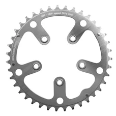 PLATEAU ROUTE 5BRA D.130 STRONGLIGHT 39DTS PORTEUR ARGENT D.74 ALU 7075 TYPE SHIMANO 9/10V.