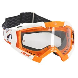 MASQUE/LUNETTES CROSS ADX MX ORANGE/BLANC ECRAN TRANSPARENT ANTI-RAYURES (HOMOLOGUE EN1938) (+ LIVRE AVEC ECRAN MIROIR)