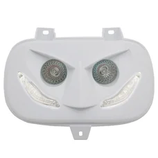 DOUBLE OPTIQUE SCOOT REPLAY RR8 POUR MBK 50 BOOSTER 1999>2003/YAMAHA 50 BWS 1999>2003 BLANC AVEC LEDS BLANCHES **