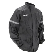 RAIN JACKET ADX ECO BLACK   S  (LINING + REFLECTIVE STRAP + VELVET COLLAR + RAIN GUTTER + BELLOWS ON BACK)
