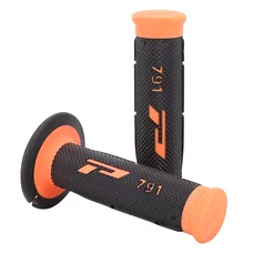 REVETEMENT POIGNEE PROGRIP MOTO OFF ROAD 791 DOUBLE DENSITE BASE FLUO ORANGE FLUO/NOIR CLOSED END 115mm (CROSS/MX) (PAIRE)