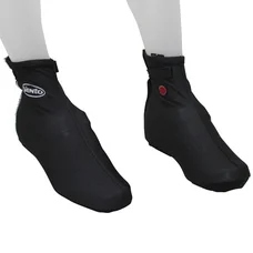CYCLING SHOE COVER- (WINTER)- BLACK  XL 44/45 (ZIP + VELCRO TAPE) (PAIR)