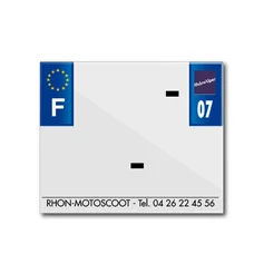 BANDE PLAQUE MOTO 170x145 POUR PVC AVEC RAISON SOCIALE DEP. 07/EURO (VENDU A L'UNITE)