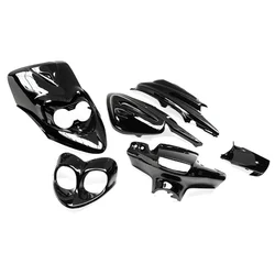 CARROSSERIE/CARENAGE SCOOT ADAPTABLE MBK 50 BOOSTER NG, ROCKET NOUVEAU MODELE/YAMAHA 50 BWS BUMP, SPY NOUVEAU MODELE NOIR BRILLANT (KIT 6 PIECES)  -P2R-