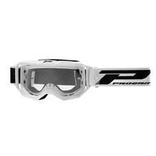MASQUE/LUNETTES CROSS PROGRIP 3300 TR VISION GO BLANC MAT ECRAN TRANSPARENT ANTI-RAYURES/ANTI U.V./ANTI-BUEE (HOMOLOGUE CE-EN-N- AC-96025 REV.2)