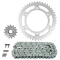 KIT CHAINE ADAPTABLE HONDA 650 NX DOMINATOR 1988  520  15x45  (DIAM COURONNE 130/150/10.5)  (DEMULTIPLICATION ORIGINE)  -AFAM-