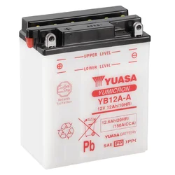 BATTERIE 12V 12 Ah YB12A-A YUASA YUMICRON AVEC ENTRETIEN  (Lg134xL80xH160mm)