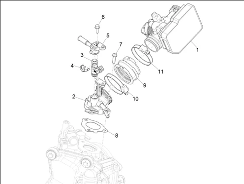 Boîtier papillon - Injecteur - Raccord d'admission