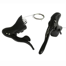 LEVIER/MANETTE ROUTE PATIN CAMPAGNOLO 10V. VELOCE NOIR DOUBLE AVEC TRANSMISSIONS (PAIRE)