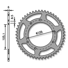 COURONNE 50 A BOITE ADAPTABLE DERBI 50 SENDA R, SM, X-TREME, X-RACE 2000>2005/PEUGEOT 50 XP6 2002>, XPS/MBK 50 X-LIMIT 2004>/YAMAHA 50 DTR/RIEJU 50 RMX, SMX  420  44 DTS (ALESAGE 105mm)  -IGM-