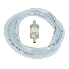 FUEL HOSE KIT Ø 8x12  TRANSPARENT + CYLINDRICAL FUEL FILTER Ø8 (1M) (MADE IN FRANCE)