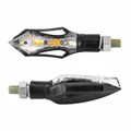 CLIGNOTANT SEQUENTIEL MOTO AVOC SAKADO 9 LEDS BASE ABS TRANSPARENT/NOIR (HOMOLOGUE CE) (PAIRE)