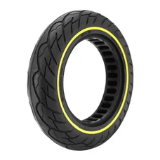 PNEU TROTTINETTE 10 X 2.125  NOIR LISERET JAUNE FLUO TR - PNEU PLEIN