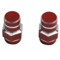 BOUCHON DE VALVE SCOOT/CYCLO REPLAY VS 6 PANS ROUGE  (PAIRE)