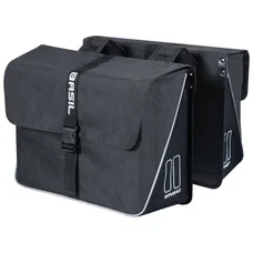 DOUBLE BAG FOR BICYCLE -REAR- BASIL FORTE 35L BLACK (41x15x43cm) UNIVERSAL FOR URBAN/TREKKING/ EBIKES