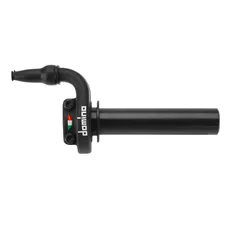 THROTTLE HANDLE FOR CROSS/OFF ROAD DOMINO KRE 03 - SHORT STROKE 4 Stroke- PUSH-PULL BLACK (DUAL CABLES)