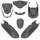 FAIRINGS/BODY PARTS FOR PEUGEOT 50 KISBEE- ALL MODELS 2 Stroke/4 Stroke 2010>2018 MATT GREY (6 PARTS KIT)  -P2R-