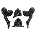 FREIN A DISQUE ROUTE HYDRAULIQUE SHIMANO 105 AVANT ET ARRIERE 11V. R7020 DOUBLE NOIR (LEVIER/MANETTE AVEC ETRIER BR-R7070+DURITE ASSEMBLE 1000mm AVANT ET 1700mm ARRIERE) (MONTAGE ATELIER)