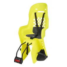 PORTE BEBE/SIEGE ENFANT ARRIERE POLISPORT A FIXER SUR CADRE JOY JAUNE FLUO COUSSIN GRIS (9 A 22Kgs) HOMOLOGUE EN 14344