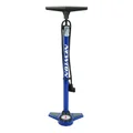 POMPE A PIED NEWTON FPV1 ACIER COLORI BLEU RACCORD DOUBLE STYLE SWITCH AVEC MANOMETRE 11BARS VP/VS