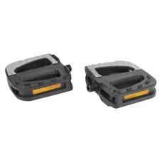 PEDALE CARGO / E-BIKE ROULEMENT A BILLE NEWTON CORPS ET CAGE RESINE NOIR/GRIS AVEC GRIP 9/16" REFLECTEUR (PAIRE) 102x110.9x33mm