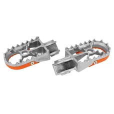 REPOSE-PIED/CALE PIED AVANT MOTO OFF ROAD ADAPTABLE KTM 125 SX 1998>2015, 125 EXC 1998>2016, 250 SX-F 2006>2015, 350 EXC-F 1998>2016, 450 EXC-F 1998>2016 ACIER ARGENT/ORANGE  -BUZZETTI-