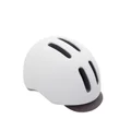 URBAN BIKE ADULT HELMET- POLISPORT COMMUTER - WHITE MAT - WITH GREY VISOR- EURO 58-61 SYSTEM QUICK LOCK WITH INTEGRATED LIGHTING