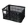PLASTIC CRATE - BASIL BLACK 40Lt (recycled plastic) ON FRONT or REAR (50x36x27cm)