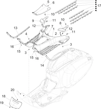 Protection centrale - Repose-pieds
