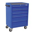 SERVANTE ATELIER PROFESSIONNELLE 5 TIROIRS BLEU SUR ROULETTE (L 425 x l 615 x h 820 mm)