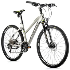 VELO MUSCULAIRE VTC 28 LEADER FOX TOSCANA FEMME ARGENT MAT 9V CADRE 16,5 POUCES (TAILLE ADULTE 160 à 168 cm)
