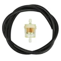 FUEL HOSE KIT 5x8  BLACK + PAPER CYLINDRIC FUEL FILTER Ø6 - (1M) (MADE IN FRANCE)