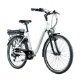 VELO ELECTRIQUE/VAE CITY 26 LEADER FOX LATONA MIXTE BLANC 7V MOTEUR ROUE AR BAFANG 36V 45Nm BATTERIE 15Ah (16,5'' - H43cm - TAILLE S - POUR ADULTE DE 158cm à 168cm)