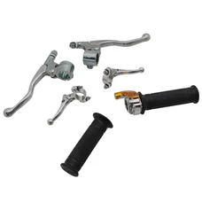 KIT POIGNEE/LEVIER CYCLO TARGA MINI METAL CHROME  -SELECTION P2R-