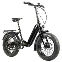 VELO ELECTRIQUE/VAE PLIANT FATBIKE 20 LEADER FOX CODY 2024 MIXTE NOIR 7V MOTEUR ROUE AR BAFANG 36V 80Nm BATTERIE 16Ah