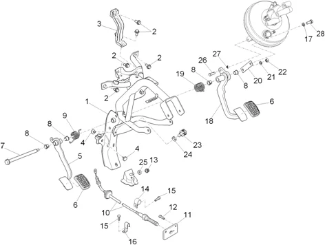 Groupe pédales - Leviers