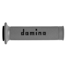 REVETEMENT POIGNEE DOMINO MOTO ON ROAD A010 GRIS/NOIR OPEN END 120-125mm (PAIRE)