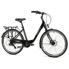 VELO MUSCULAIRE CITY BIKE 26 LEADER FOX DOMESTA 2025 FEMME NOIR 7V CADRE ALU 19 POUCES (TAILLE ADULTE 175 à 183 cm)
